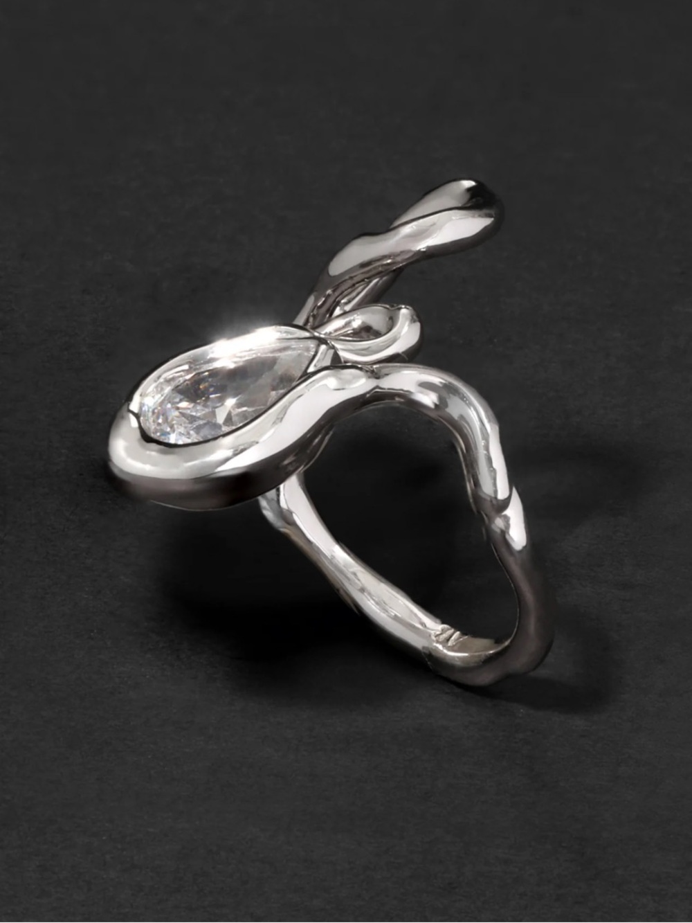 ALEXIS BITTAR • Asterales CZ Silver Floating Vine Ring size 8
